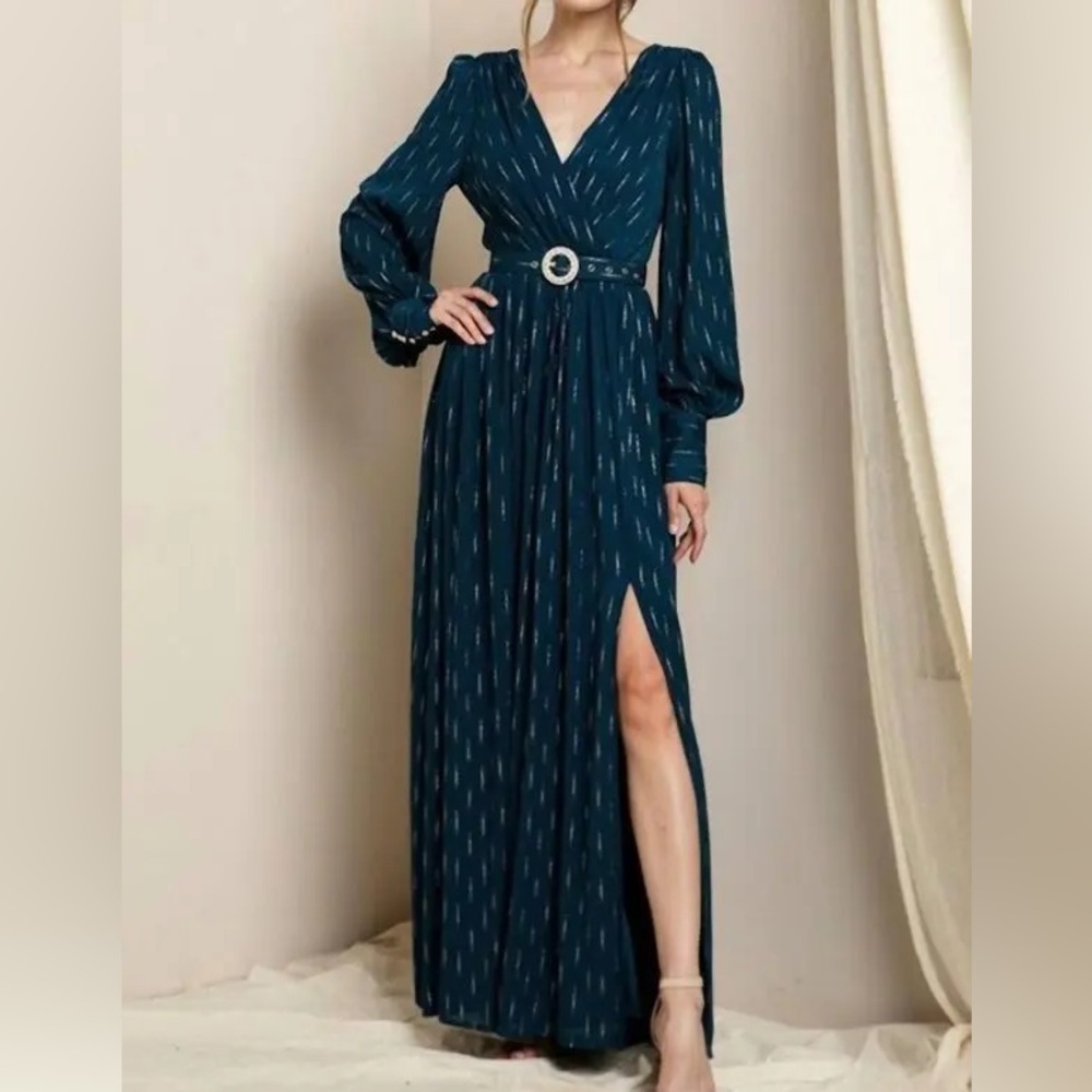 Soieblu Teal Long Sleeve Dress